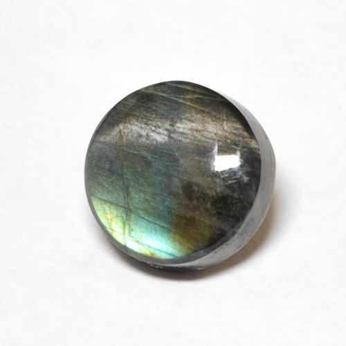 Espectrolita Multicolor natural de 1.34 ct, Redondo, Opaco