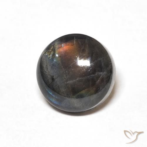Espectrolita Multicolor natural de 1.71 ct, Redondo, Opaco