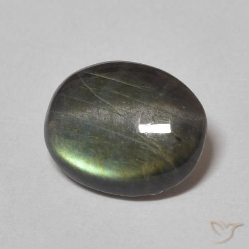 Espectrolita Multicolor natural de 1.37 ct, Ovalada, Opaco