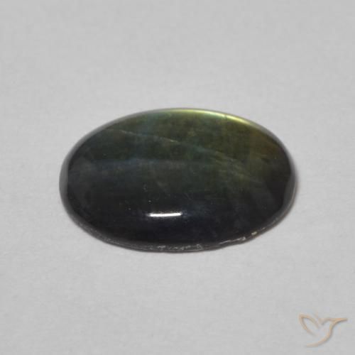 Espectrolita Multicolor natural de 1.37 ct, Ovalada, Opaco