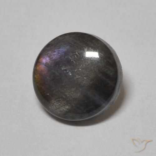 Espectrolita Multicolor natural de 1.52 ct, Redondo, Opaco