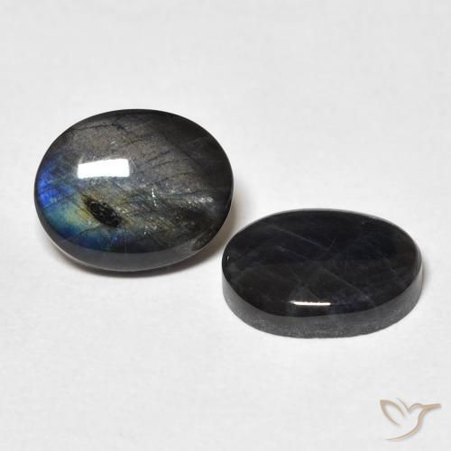 Gemas de Espectrolita Multicolor natural de 4.34 ct, Ovalada, Opaco