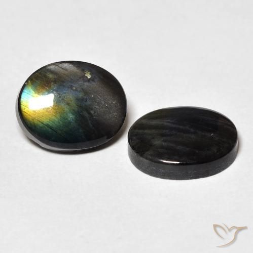 Gemas de Espectrolita Multicolor natural de 4.37 ct, Ovalada, Opaco
