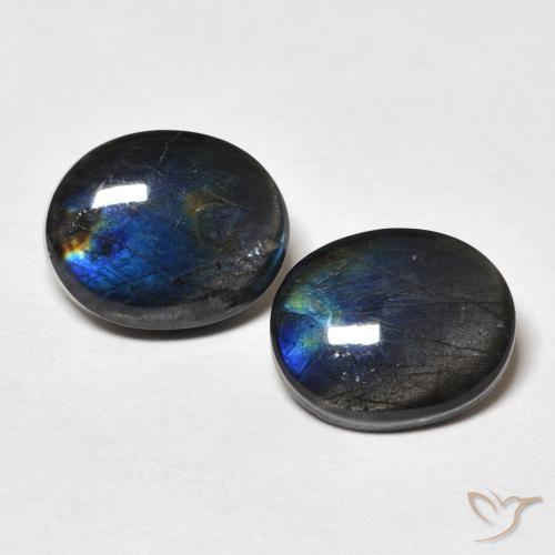 4.36ctw Natural Multicolor Espectrolita, Ovalada, Opaco