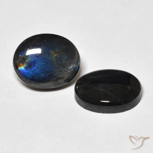 Gemas de Espectrolita Multicolor natural de 4.36 ct, Ovalada, Opaco