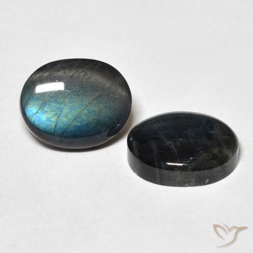 Gemas de Espectrolita Multicolor natural de 4.43 ct, Ovalada, Opaco