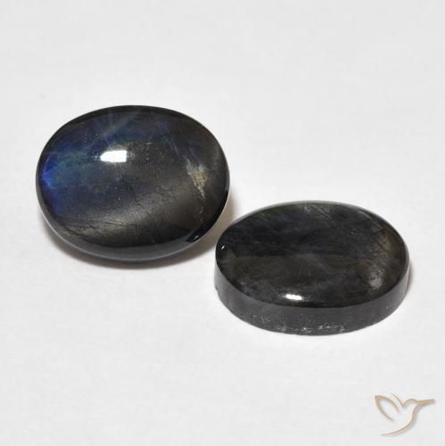 Gemas de Espectrolita Multicolor natural de 4.38 ct, Ovalada, Opaco