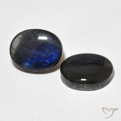 Gemas de Espectrolita Multicolor natural de 4.56 ct, Ovalada, Opaco