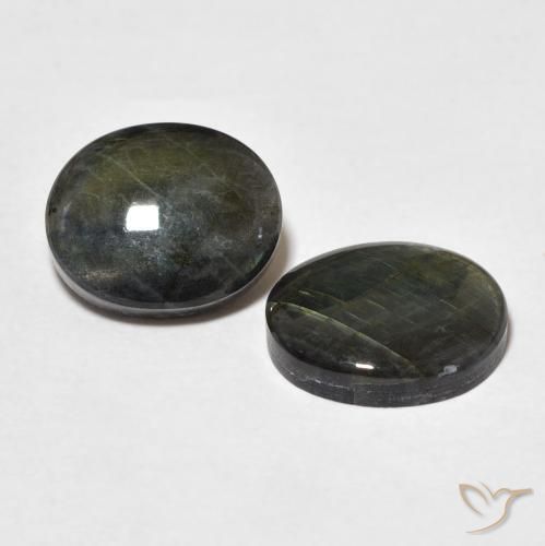 Gemas de Espectrolita Multicolor natural de 4.29 ct, Ovalada, Opaco