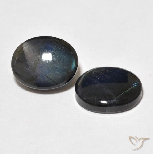 Gemas de Espectrolita Multicolor natural de 4.58 ct, Ovalada, Opaco