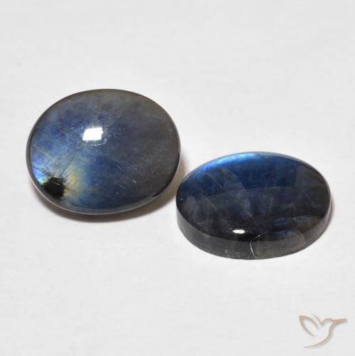 Gemas de Espectrolita Multicolor natural de 4.19 ct, Ovalada, Opaco
