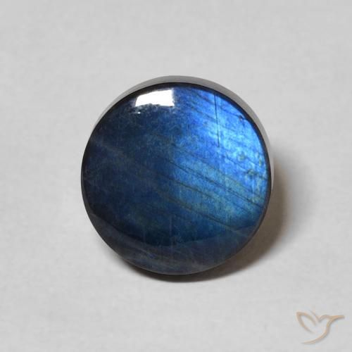 Espectrolita multicolor natural de 2,34 ct, corte redondo, opaco