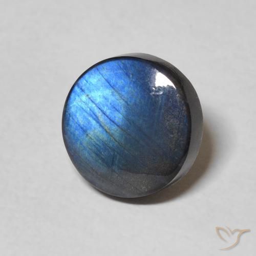 Espectrolita multicolor natural de 2,34 ct, corte redondo, opaco