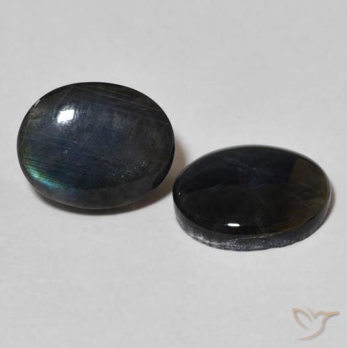 Gemas de Espectrolita Multicolor natural de 4.22 ct, Ovalada, Opaco
