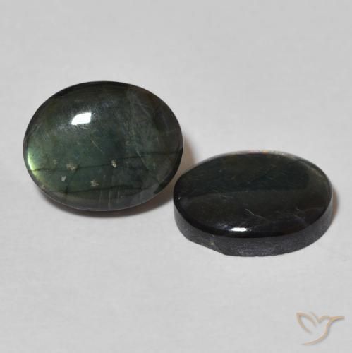 Gemas de Espectrolita Multicolor natural de 4.26 ct, Ovalada, Opaco