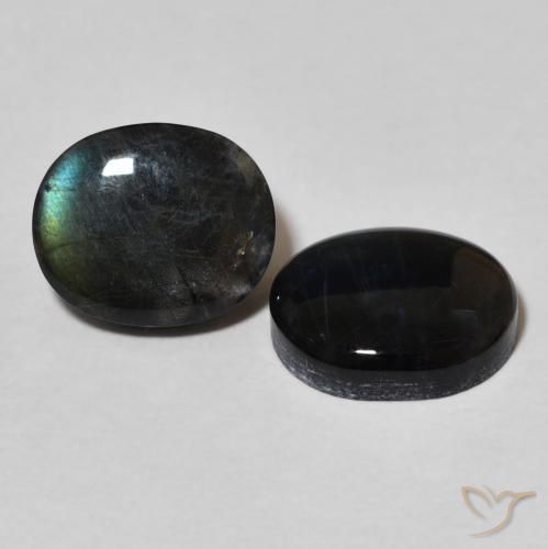 Gemas de Espectrolita Multicolor natural de 4.39 ct, Ovalada, Opaco