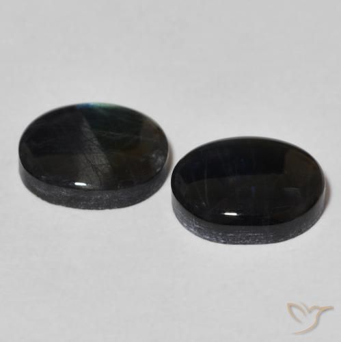 Gemas de Espectrolita Multicolor natural de 4.39 ct, Ovalada, Opaco