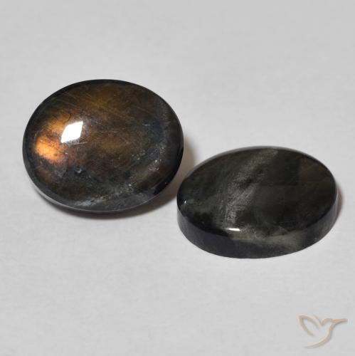 Gemas de Espectrolita Multicolor natural de 4.38 ct, Ovalada, Opaco