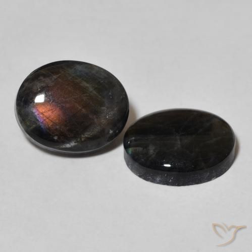 Gemas de Espectrolita Multicolor natural de 4.18 ct, Ovalada, Opaco