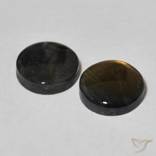 Gemas de Espectrolita Multicolor natural de 3.11 ct, Redondo, Opaco