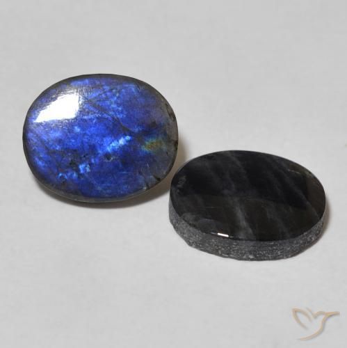 Gemas de Espectrolita Multicolor natural de 3.76 ct, Ovalada, Opaco