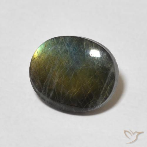 Espectrolita Multicolor natural de 1.79 ct, Ovalada, Opaco