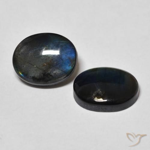 Gemas de Espectrolita Multicolor natural de 4.41 ct, Ovalada, Opaco