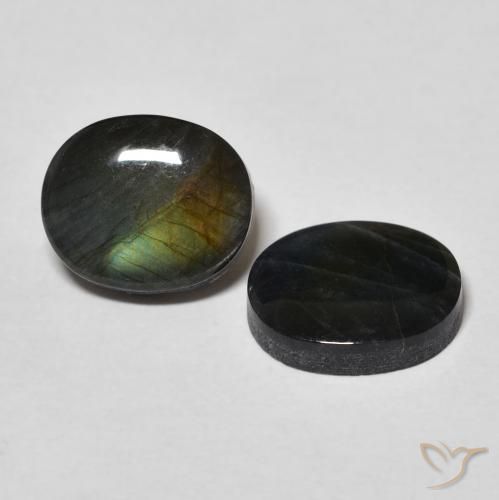 Gemas de Espectrolita Multicolor natural de 4.17 ct, Ovalada, Opaco