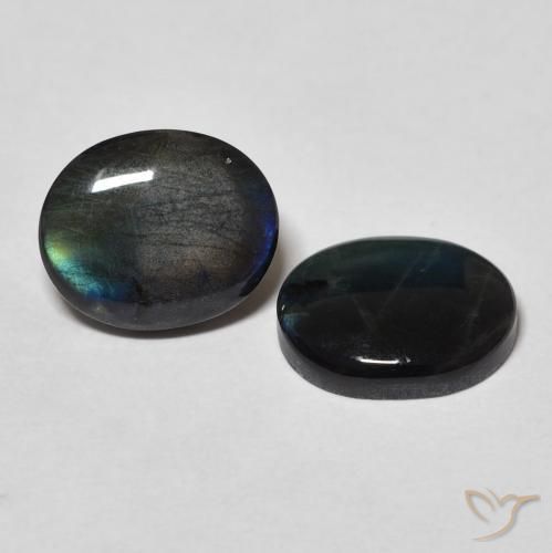 Gemas de Espectrolita Multicolor natural de 4.09 ct, Ovalada, Opaco