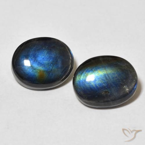 Gemas de Espectrolita Multicolor natural de 4.28 ct, Ovalada, Opaco