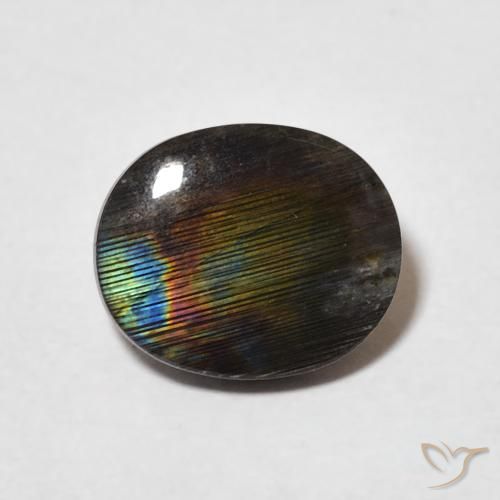 2.00ct Natural Multicolor Espectrolita, Ovalada, Opaco