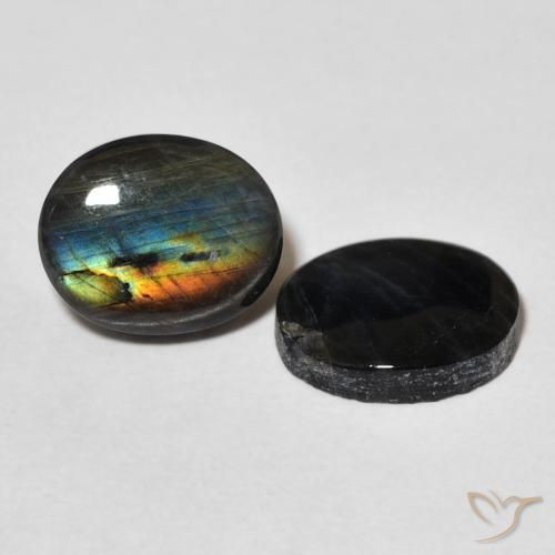 Gemas de Espectrolita Multicolor natural de 4.00 ct, Corte Óvalo, Opaco
