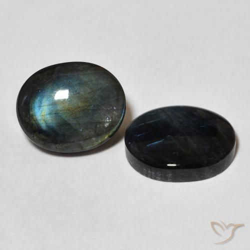Gemas de Espectrolita Multicolor natural de 4.44 ct, Ovalada, Opaco