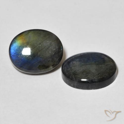 Gemas de Espectrolita Multicolor natural de 4.34 ct, Ovalada, Opaco