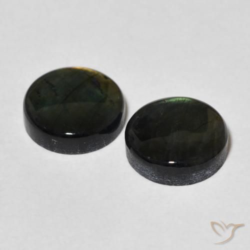 Gemas de Espectrolita Multicolor natural de 3.55 ct, Redondo, Opaco