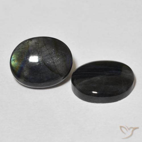 Gemas de Espectrolita Multicolor natural de 4.16 ct, Ovalada, Opaco