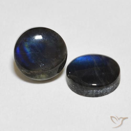 Gemas de Espectrolita Multicolor natural de 3.73 ct, Redondo, Opaco