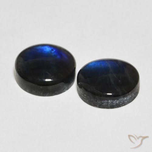 Gemas de Espectrolita Multicolor natural de 3.73 ct, Redondo, Opaco