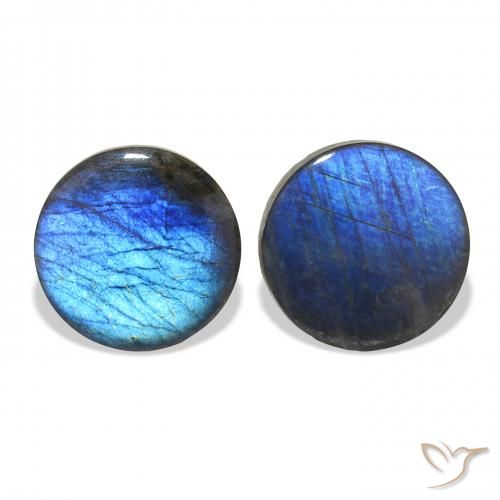 Gemas de Espectrolita Multicolor natural de 3.61 ct, Redondo, Opaco