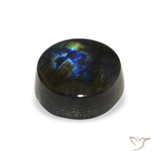 Espectrolita Multicolor natural de 1.46 ct, Redondo, Opaco