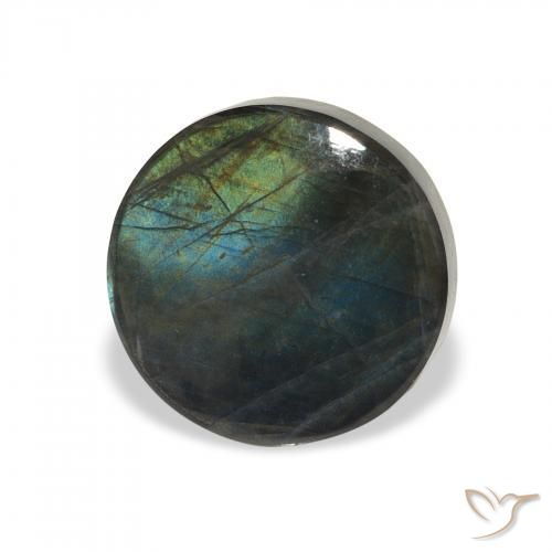Espectrolita Multicolor natural de 2.28 ct, Redondo, Opaco