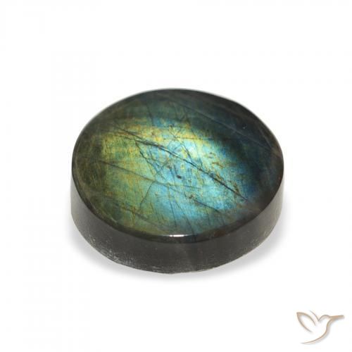 Espectrolita Multicolor natural de 2.28 ct, Redondo, Opaco
