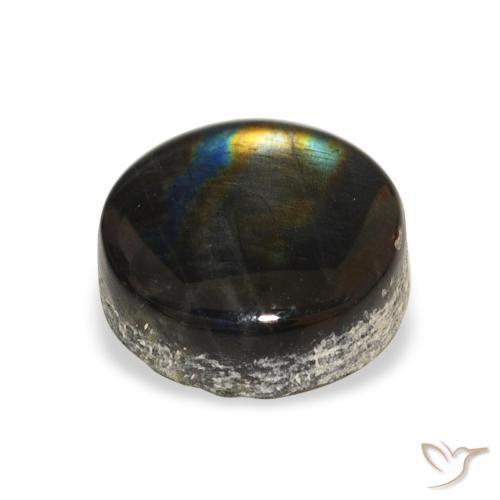 Espectrolita Multicolor natural de 1.59 ct, Redondo, Opaco