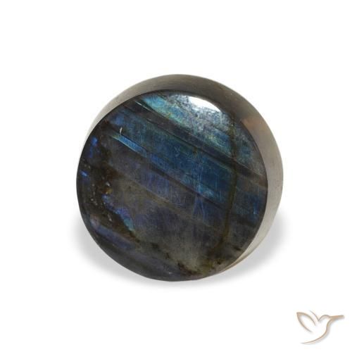 Espectrolita Multicolor natural de 1.40 ct, Redondo, Opaco