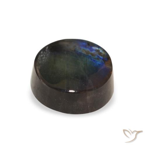 Espectrolita Multicolor natural de 1.41 ct, Redondo, Opaco
