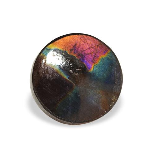 Espectrolita Multicolor natural de 1.01 ct, Redondo, Opaco