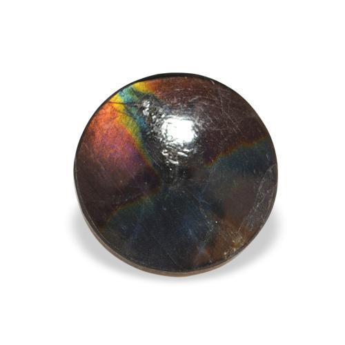 Espectrolita Multicolor natural de 1.01 ct, Redondo, Opaco