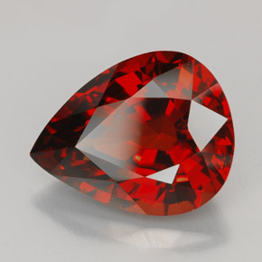 Granate espesartita naranja natural de 8,83 ct, en forma de pera, VVS-VS