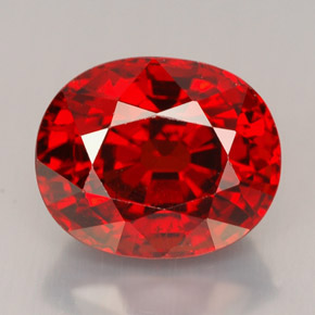 Granate espesartita rojo natural de 7,68 ct, corte óvalo, VVS-VS