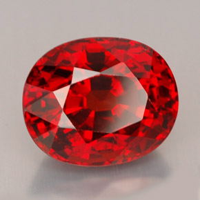 Granate espesartita rojo natural de 7,68 ct, corte óvalo, VVS-VS